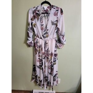 NWOT En Focus Petite Floral Midi Sheer-Chiffon Dress 8P medium